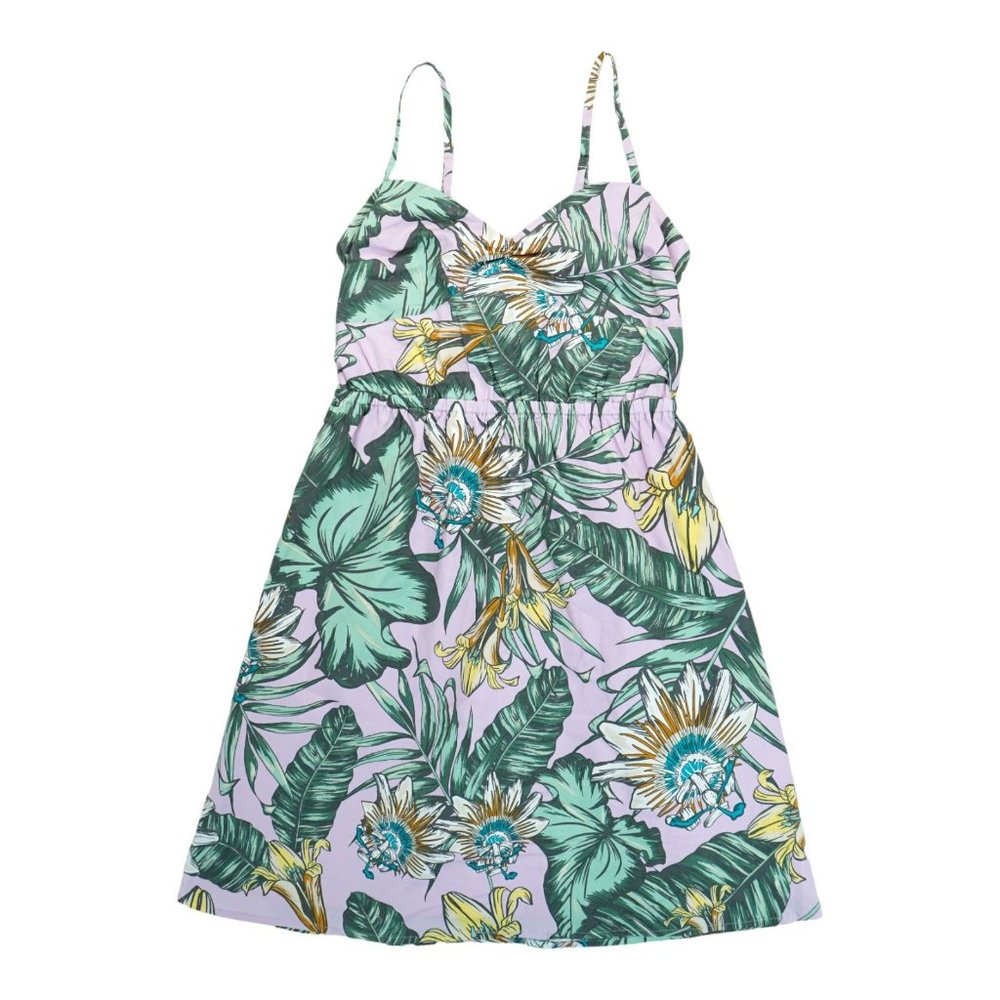 J. Crew Tropical Leaf Print Floral Spaghetti Strap Summer Dress Size XS